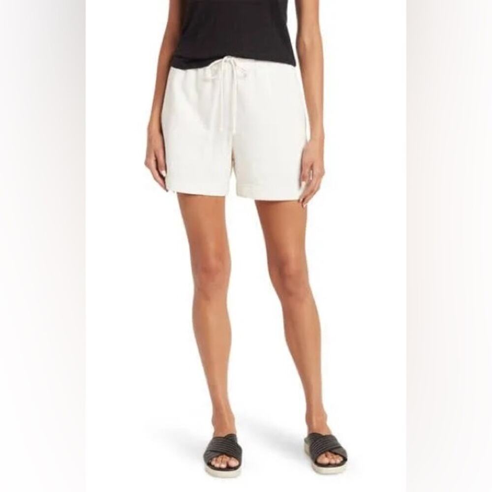 Vince Drawstring Lounge Shorts in Bone Large 100% Cotton